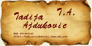 Tadija Ajduković vizit kartica